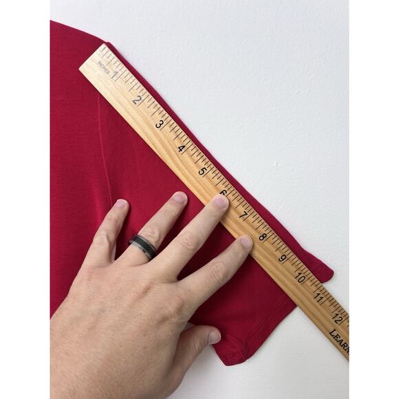 J. Jill Shirttail Tee Shirt Women's Small 100% Pima Cotton Hot Pink Short Sleeve - Picture 6 of 7